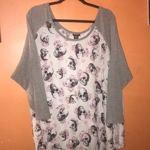 Torrid Skull Baseball Shirt